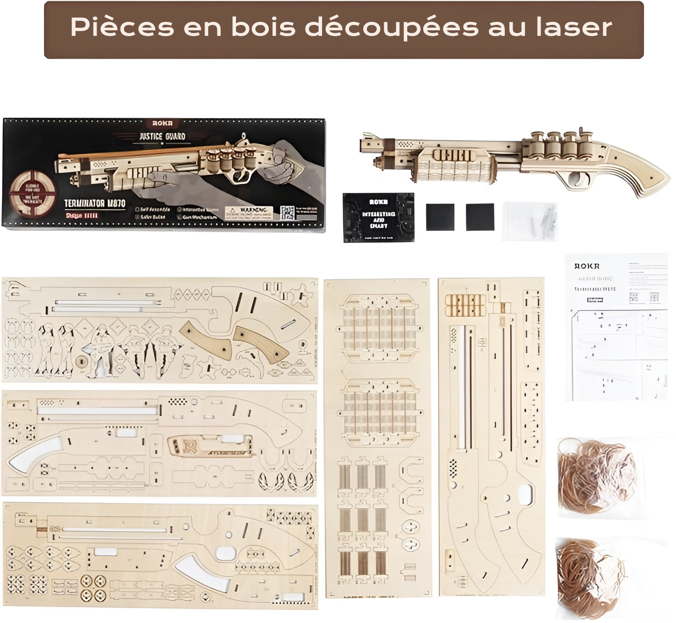 Pistolet À Élastique - puzzle 3d en bois