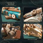 Revolver Steampunk - puzzle 3d en bois