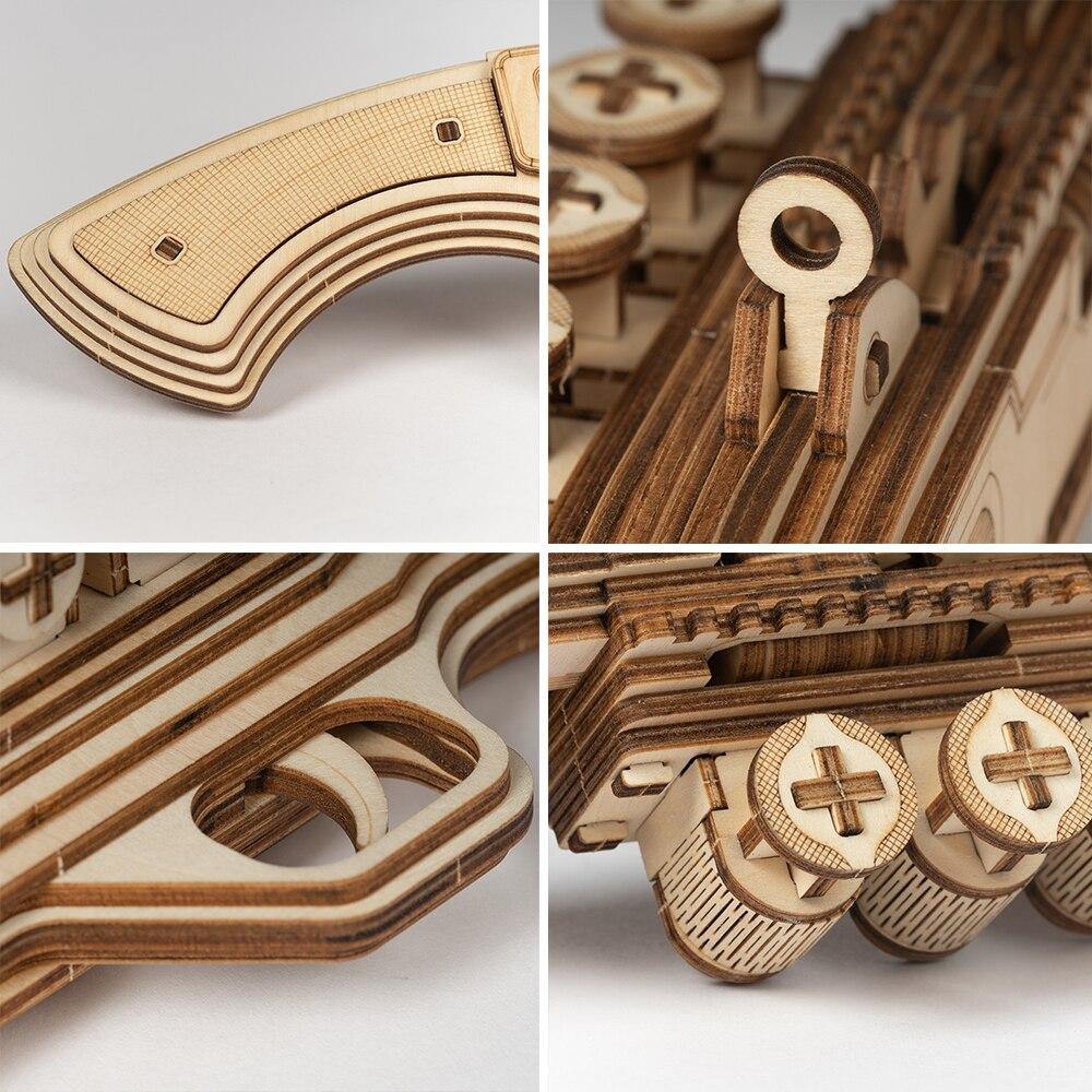 Pistolet À Élastique - puzzle 3d en bois