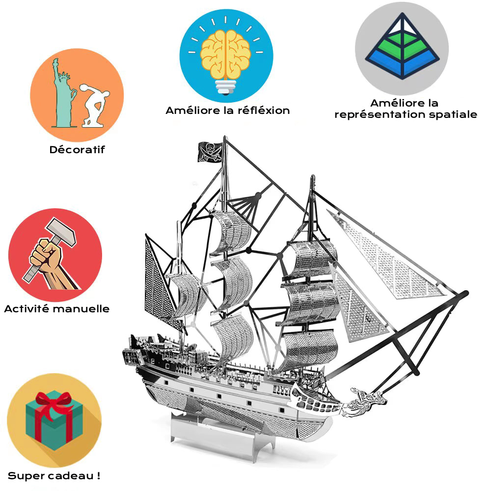 Voilier - puzzle 3d en métal