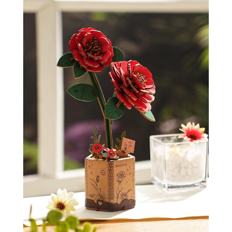 Puzzle 3D Camellias – Assemblez la Beauté en Relief Unique