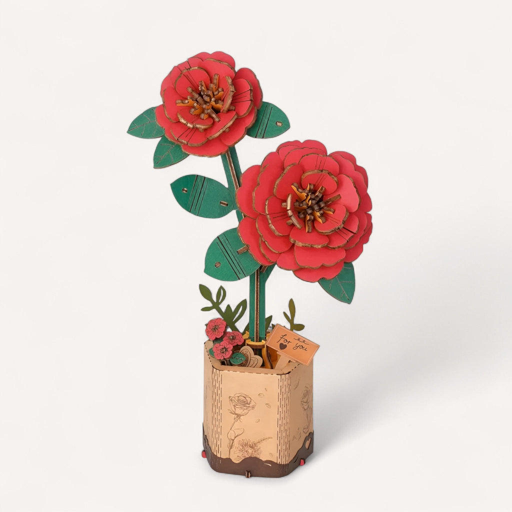 Puzzle 3D Camellias – Assemblez la Beauté en Relief Unique