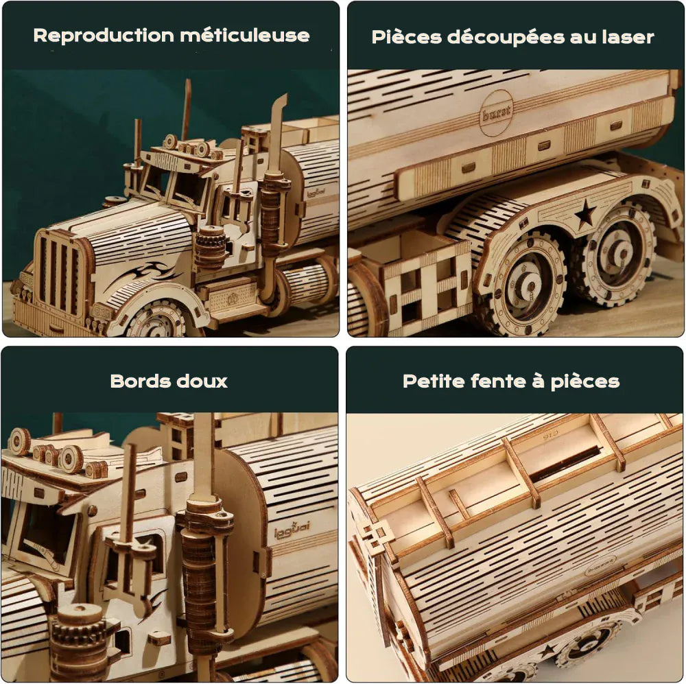 Puzzle 3D Bois Camion – Construisez, Admirez, Émerveillez-vous !