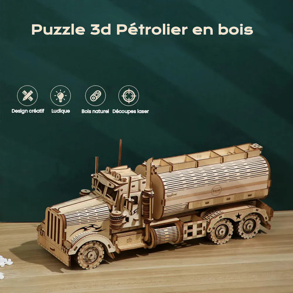 Puzzle 3D Bois Camion – Construisez, Admirez, Émerveillez-vous !