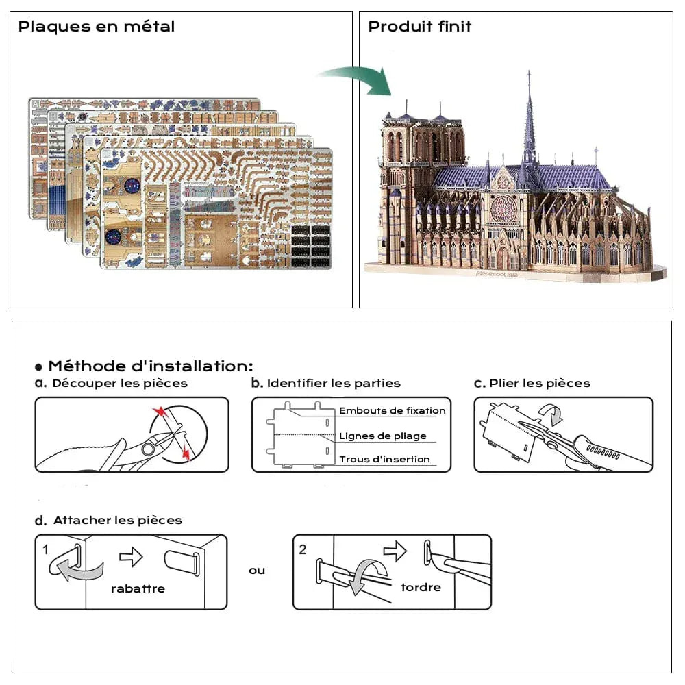 Puzzle 3d Notre Dame De Paris Métal : Découvrez l'histoire fascinante et ses secrets cachés !