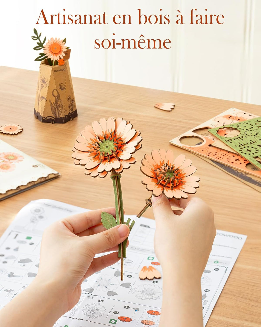 Puzzle 3D Gerbera – Créez une œuvre florale unique !