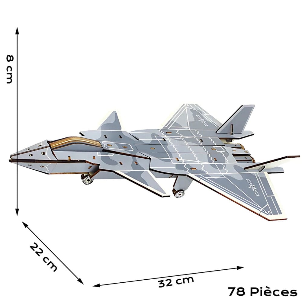 Puzzle 3D Avion De Chasse Bois – Construisez l’Inédit et Surprenant