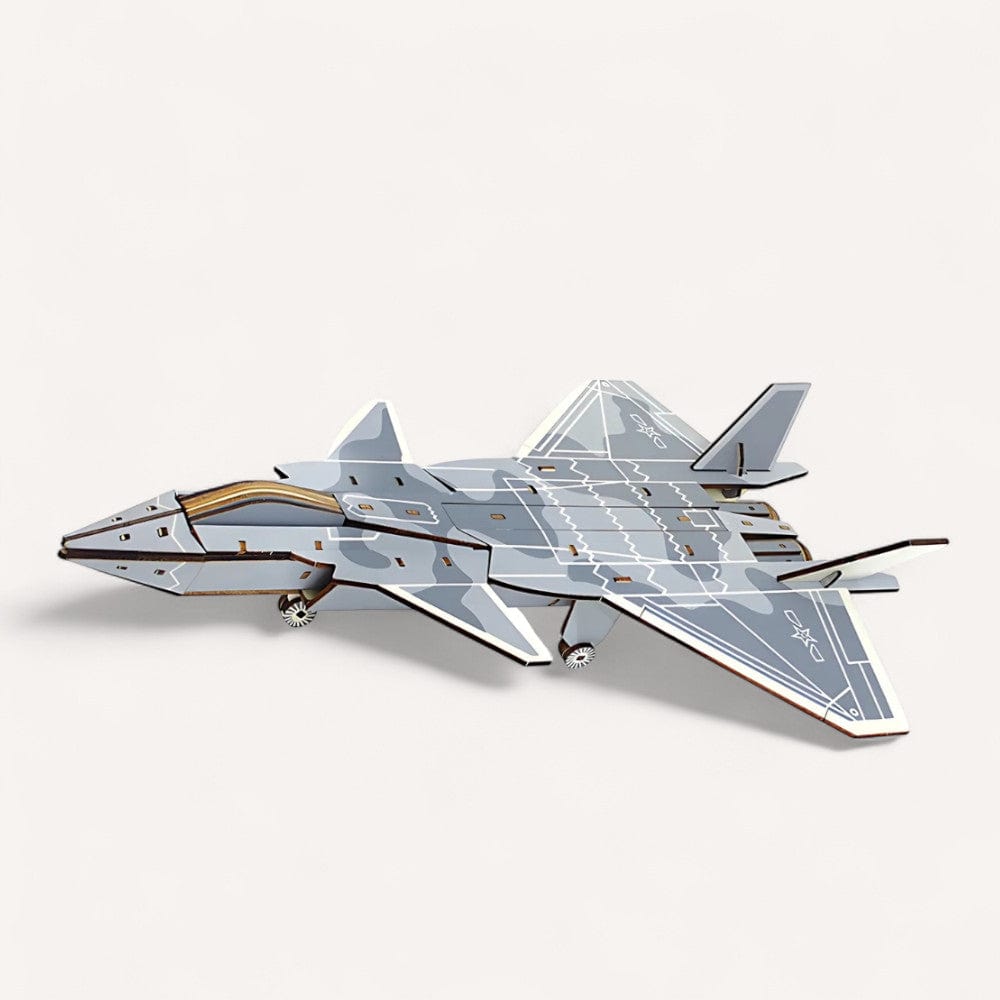 Puzzle 3D Avion De Chasse Bois – Construisez l’Inédit et Surprenant