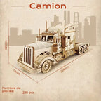 Puzzle 3D Bois Camion – Construisez, Admirez, Émerveillez-vous !