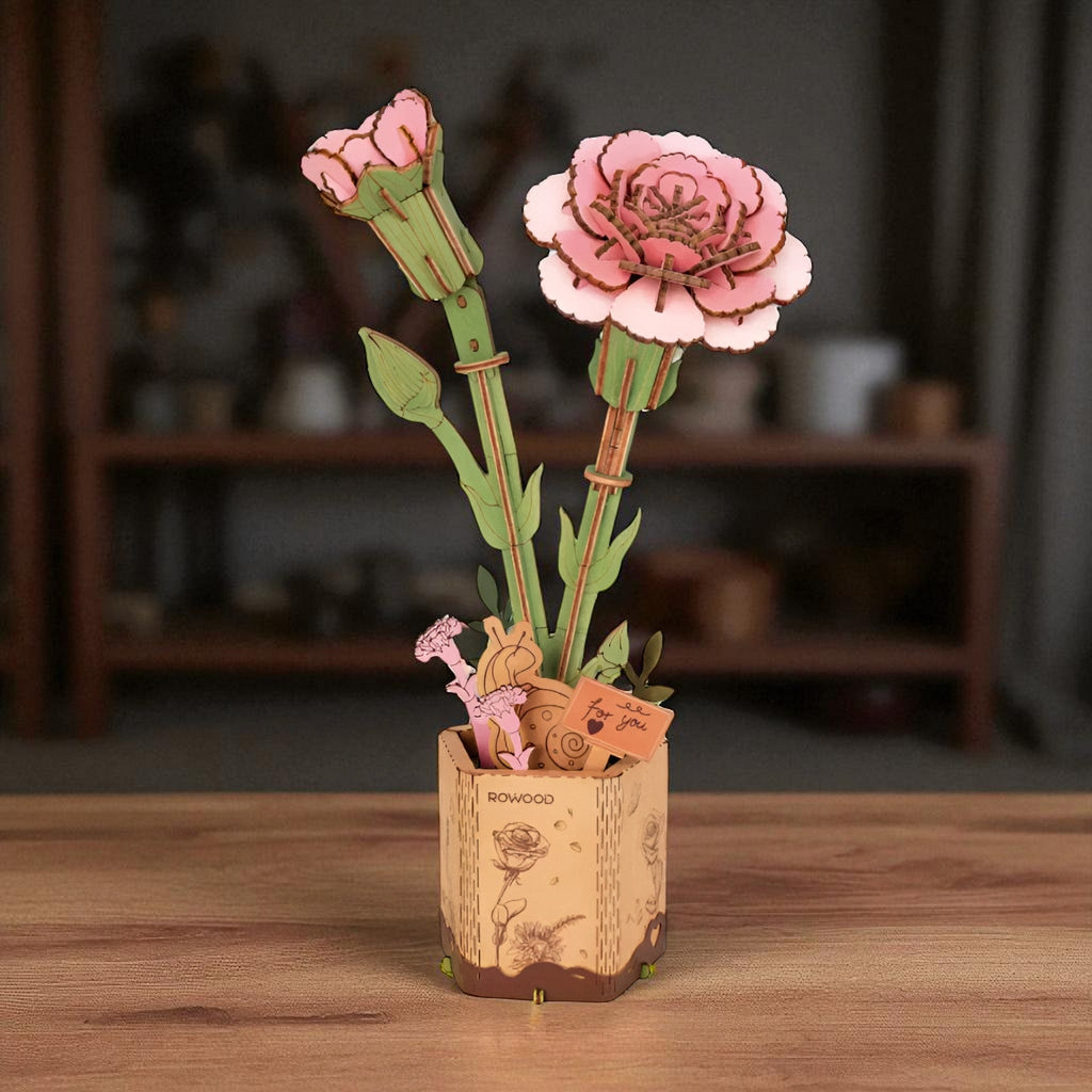 Puzzle 3d Bois Fleur : Assemblez une oeuvre florale unique !