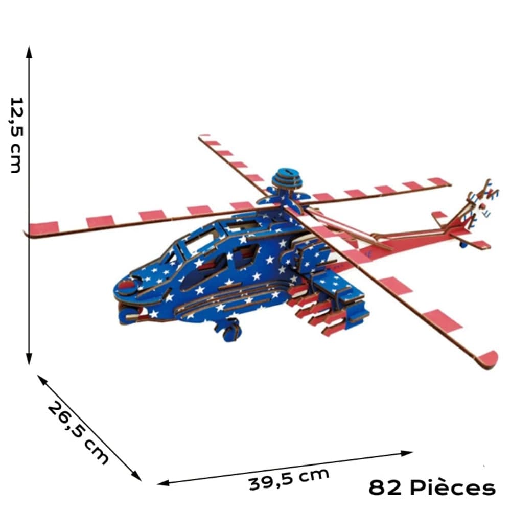 Puzzle 3d Bois Hélicoptère – Assemblez, Explorez et Impressionnez !