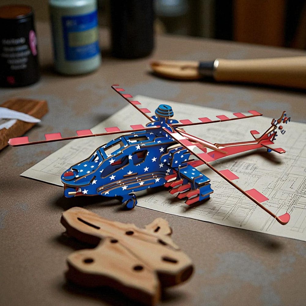 Puzzle 3d Bois Hélicoptère – Assemblez, Explorez et Impressionnez !