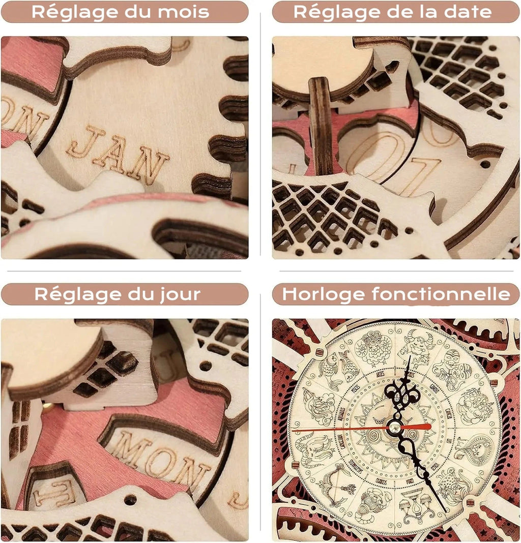 Puzzle 3D Bois Horloge : Assemblez, Créez et Sublimez Votre Décor