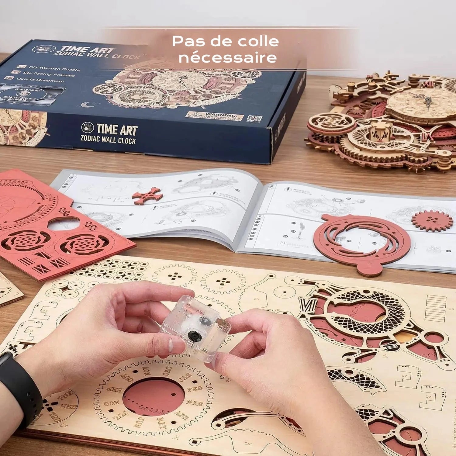 Puzzle 3D Bois Horloge : Assemblez, Créez et Sublimez Votre Décor