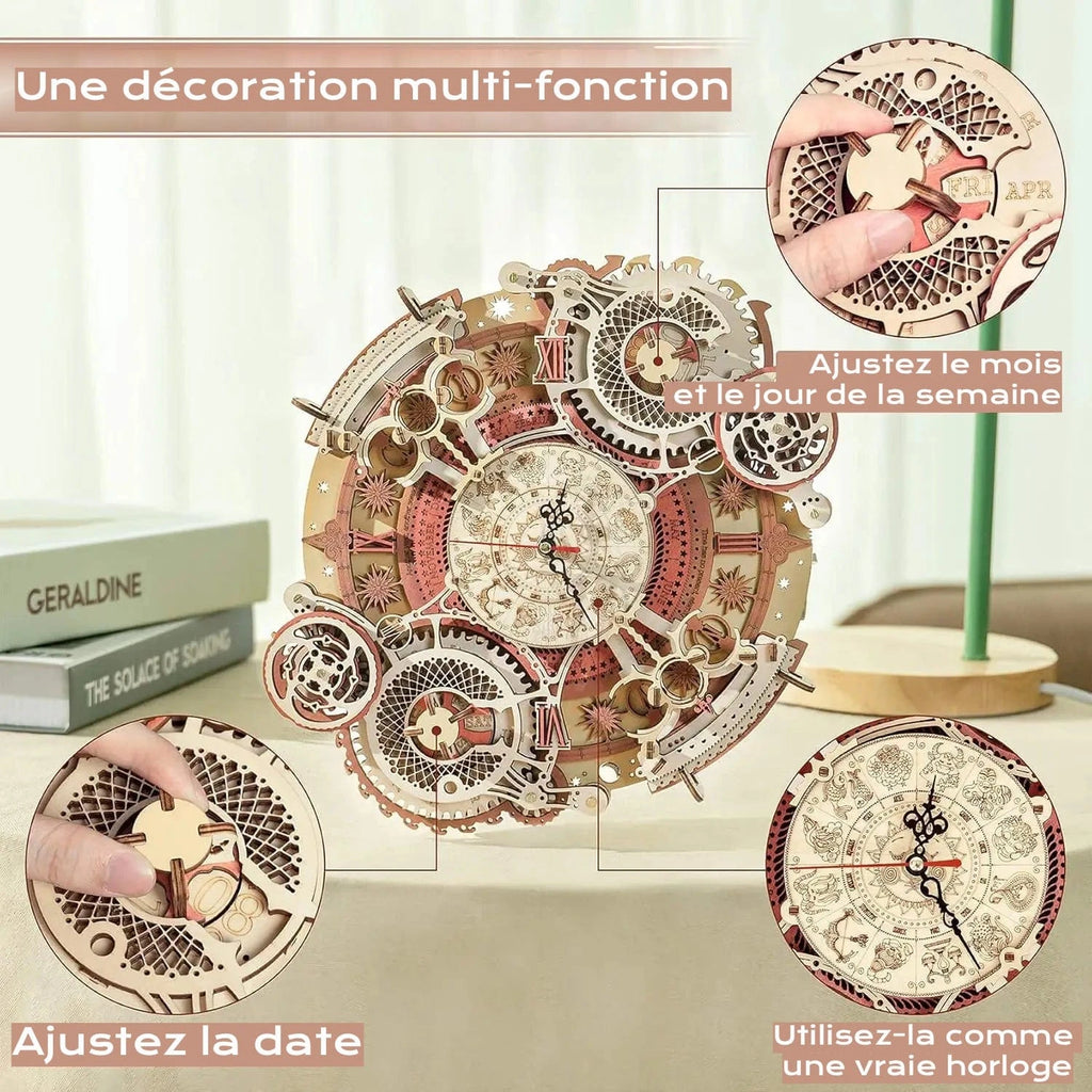 Puzzle 3D Bois Horloge : Assemblez, Créez et Sublimez Votre Décor