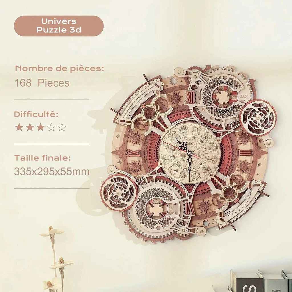 Puzzle 3D Bois Horloge : Assemblez, Créez et Sublimez Votre Décor