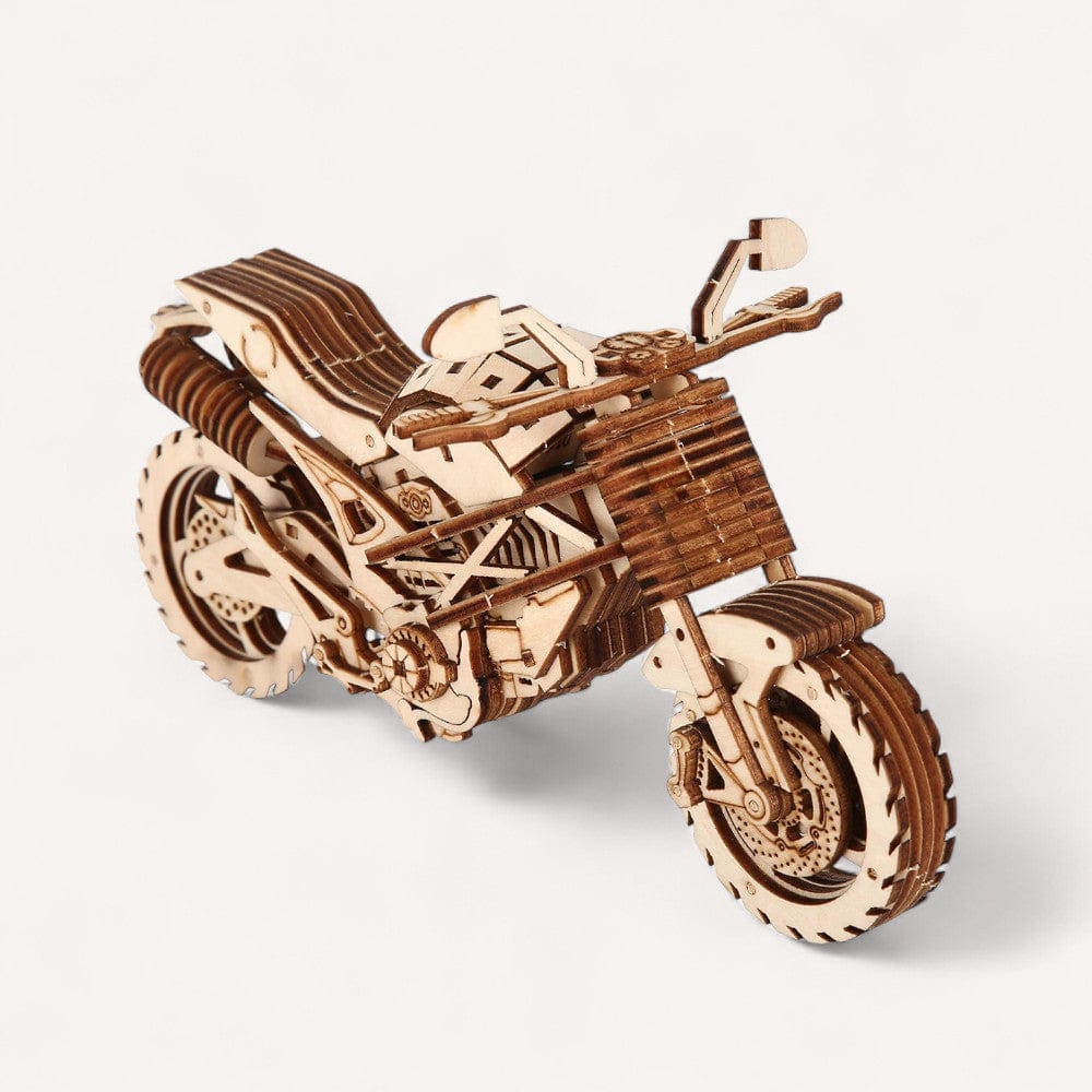 Puzzle 3D Bois Moto : Construisez votre chef-d'œuvre mécanique unique !