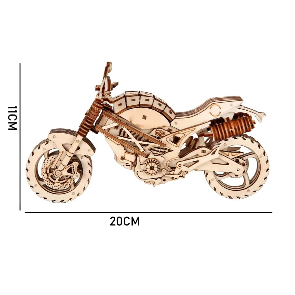 Puzzle 3D Bois Moto : Construisez votre chef-d'œuvre mécanique unique !