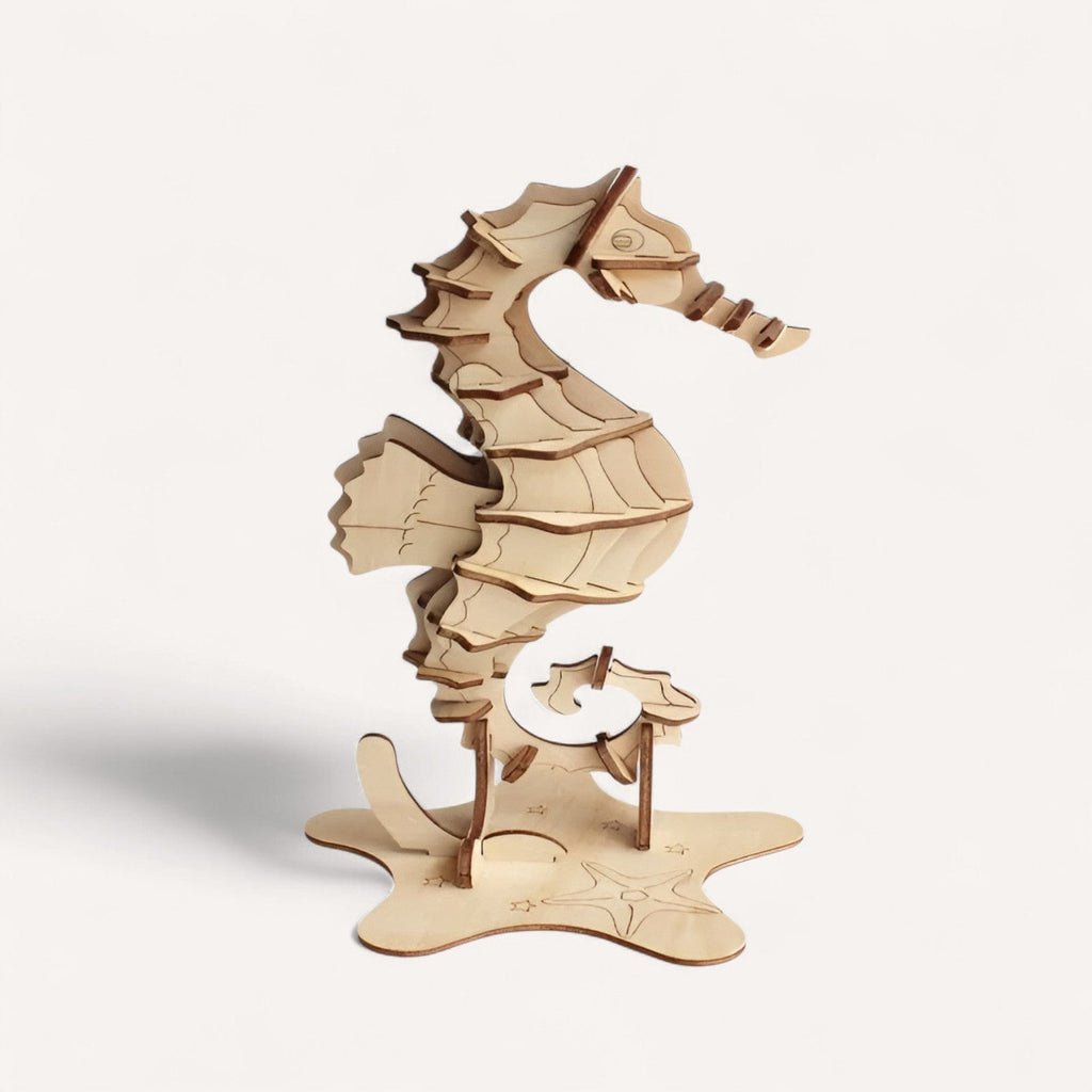 Puzzle 3D Hippocampe – Créez une Maquette Marine Élégante