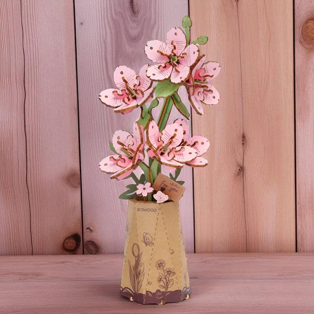 Puzzle 3d Orchidée Rose : Assemblez une œuvre florale unique et captivante