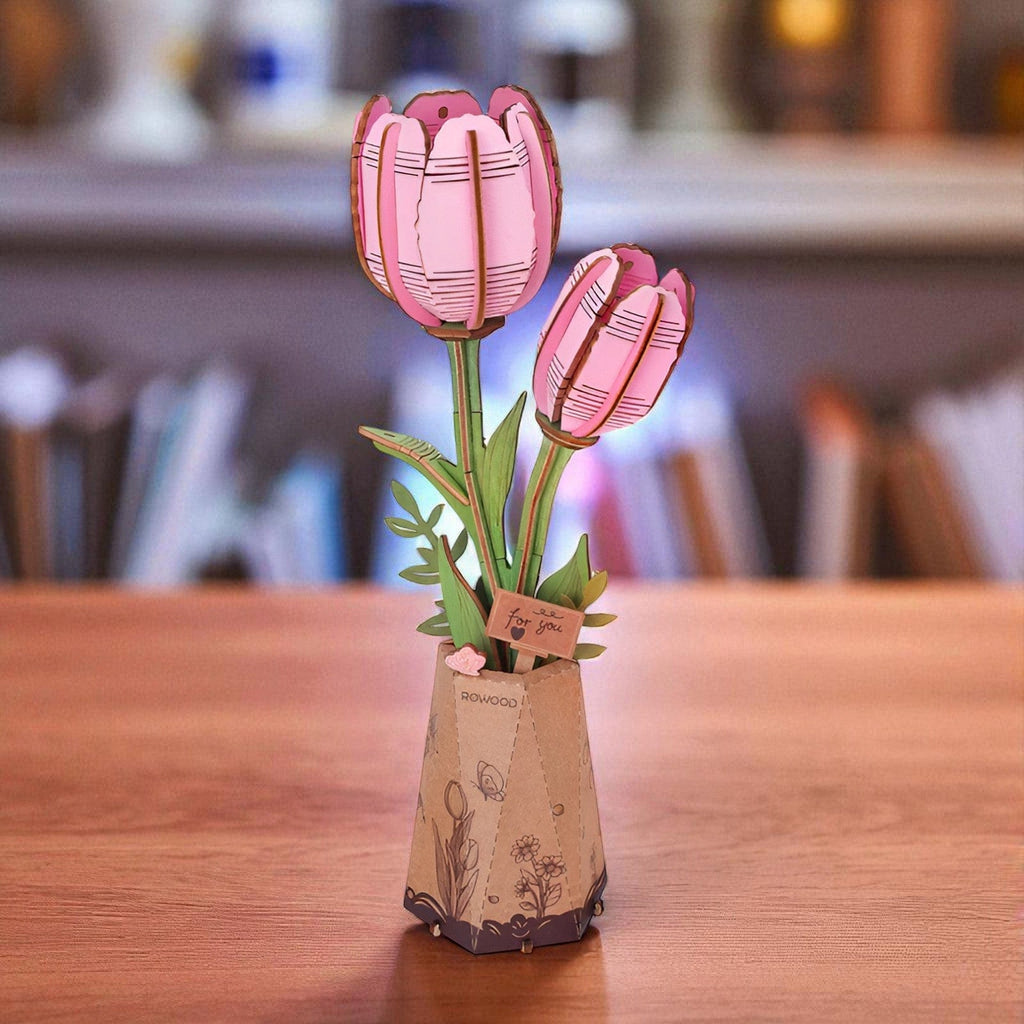 Puzzle 3d Tulipe Rose : Créez une œuvre florale unique et captivante