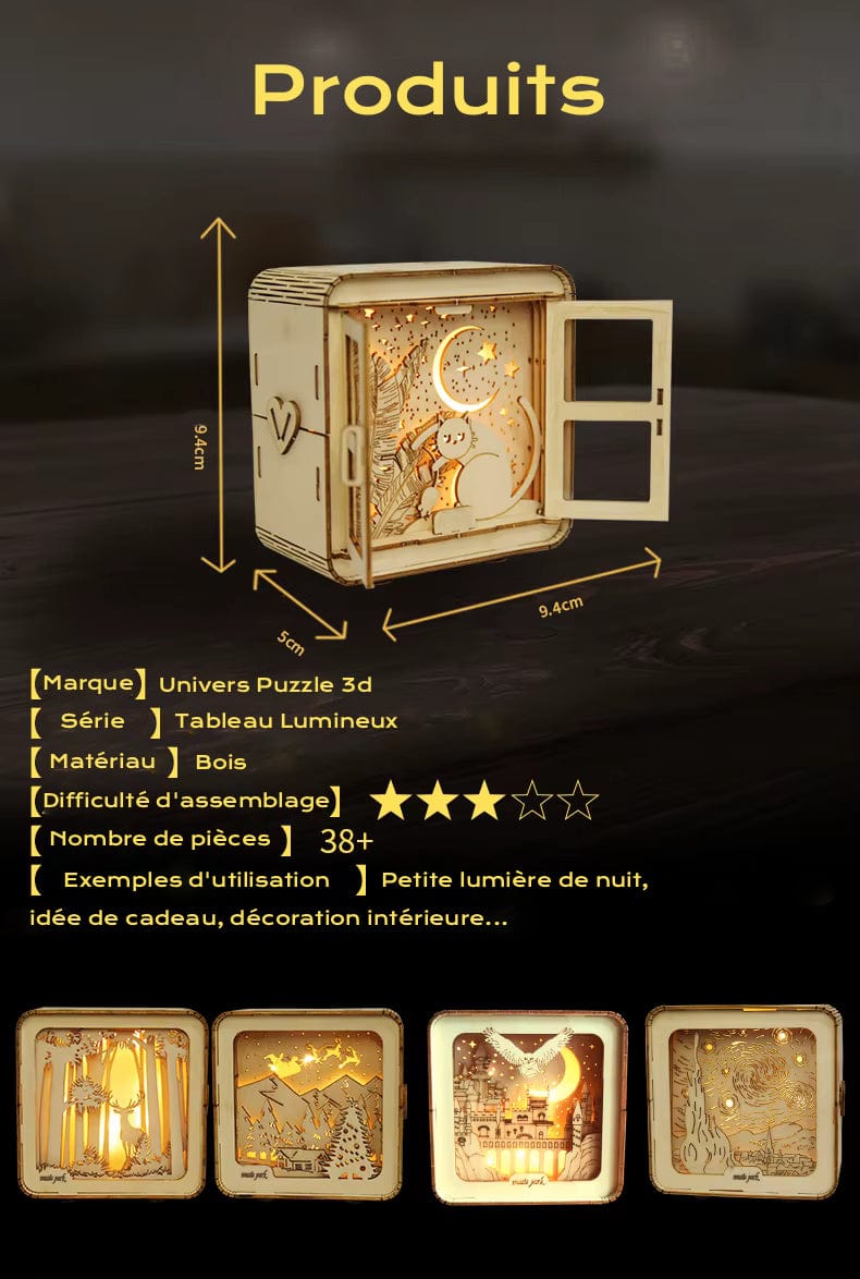 Puzzle En 3D Lumineux – Créez des œuvres magiques et captivantes !