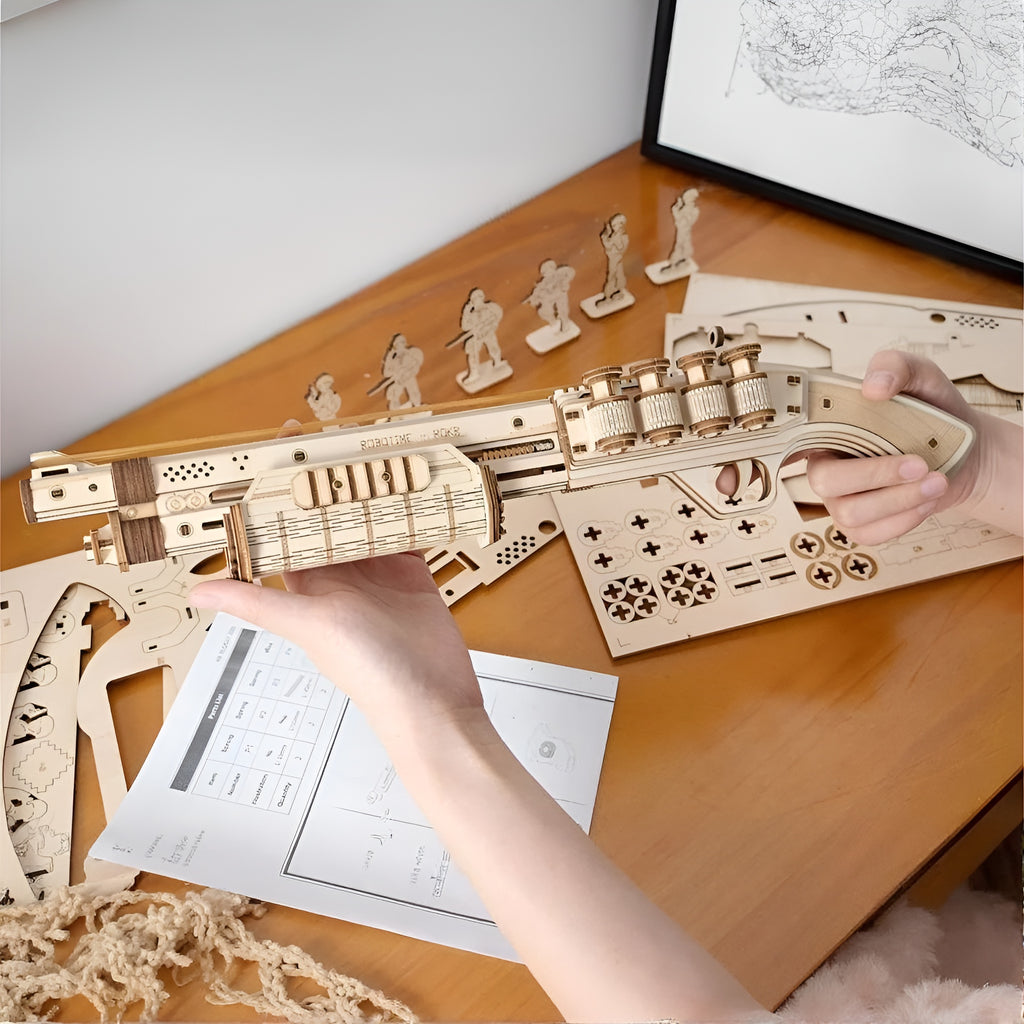 Pistolet À Élastique - puzzle 3d en bois