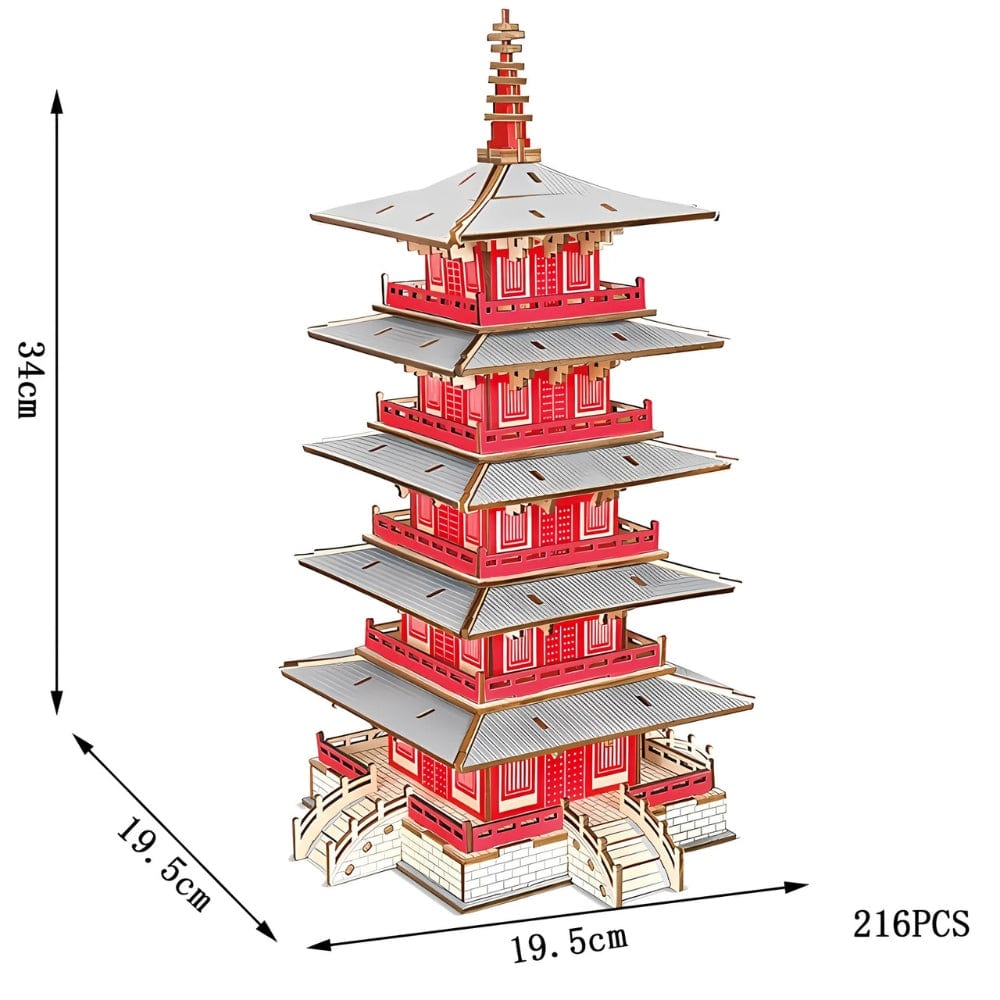 Puzzle 3D Temple Chinois En Bois : Construisez un Chef-d’œuvre Unique !