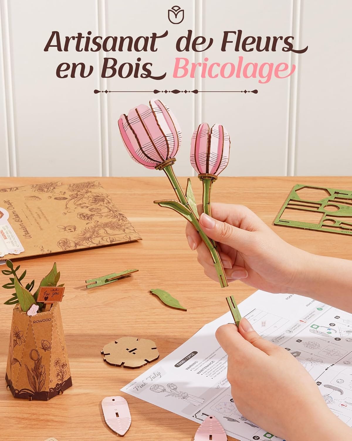Puzzle 3d Tulipe Rose : Créez une œuvre florale unique et captivante