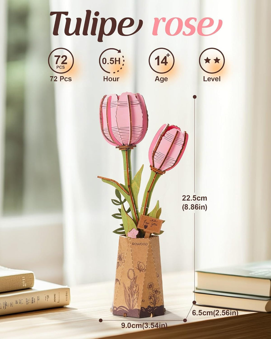 Puzzle 3d Tulipe Rose : Créez une œuvre florale unique et captivante