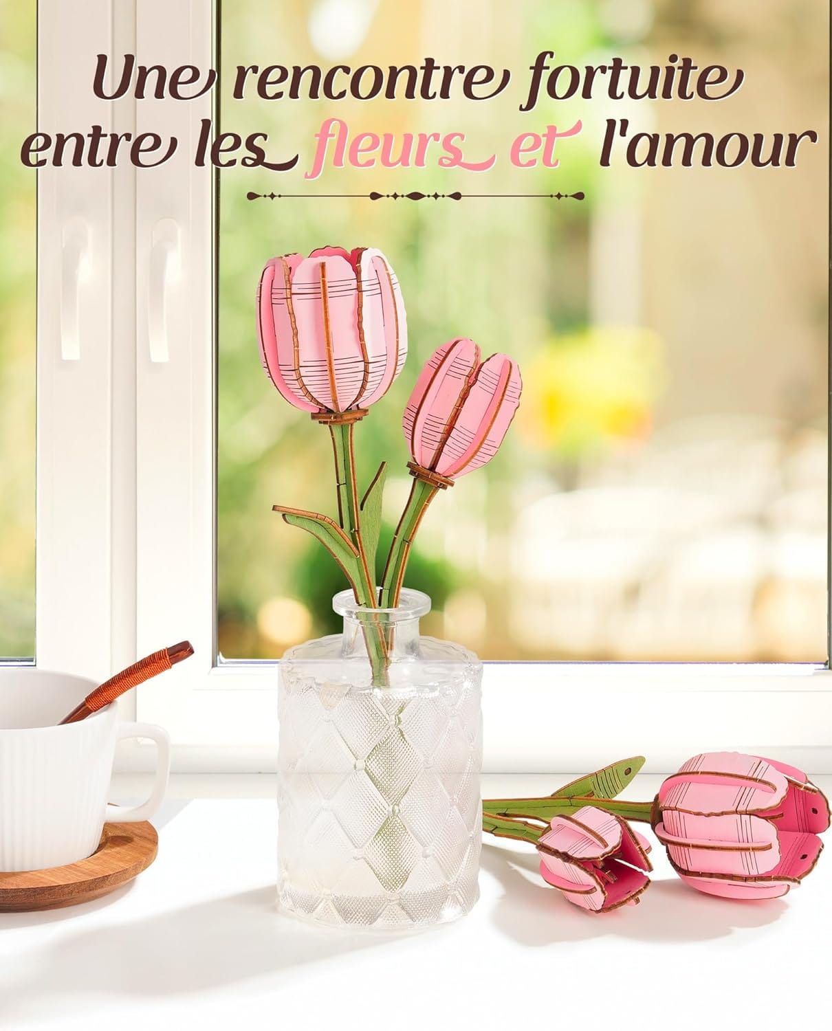 Puzzle 3d Tulipe Rose : Créez une œuvre florale unique et captivante